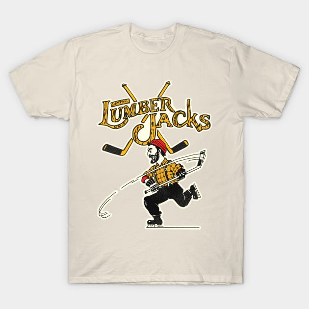 Defunct Muskegon Lumberjacks Hockey Team T-Shirt by Defunctland